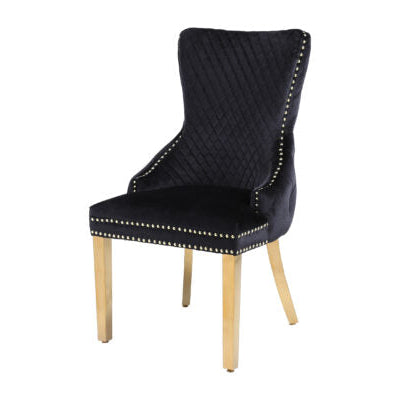 Victoria Velvet Lion Knocker Dining Chairs – Set of 2 (6 Colours Available)