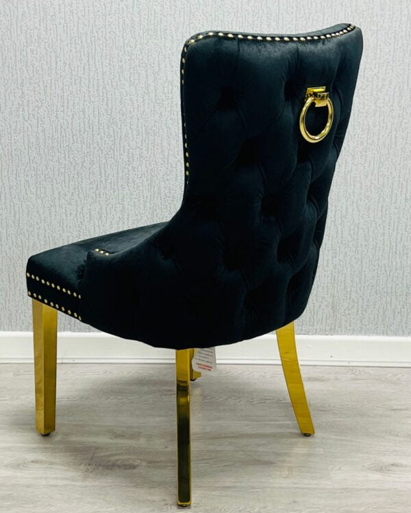 Victoria Velvet Ring Knocker Dining Chairs – Set of 2 | Available in 3 colours