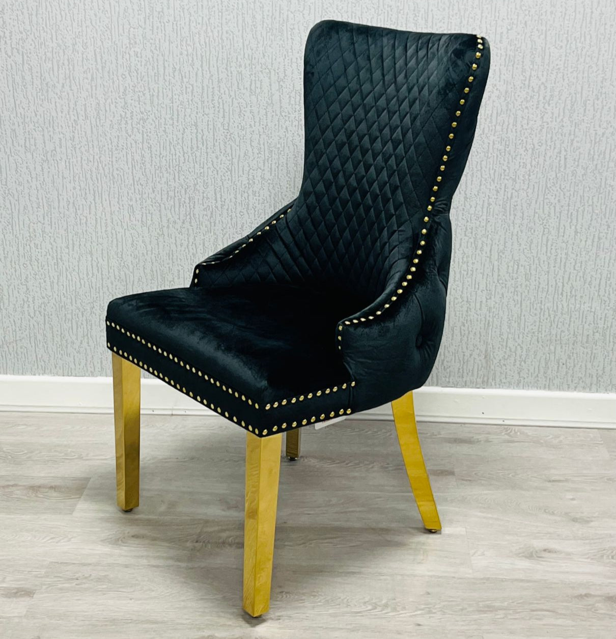 Victoria Velvet Ring Knocker Dining Chairs – Set of 2 | Available in 3 colours