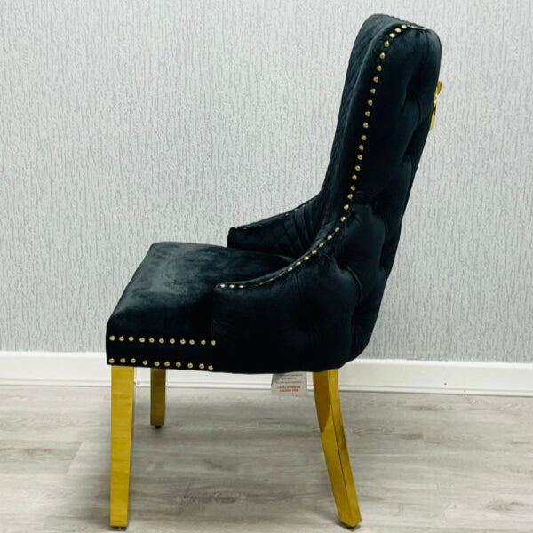 Victoria Velvet Ring Knocker Dining Chairs – Set of 2 | Available in 3 colours