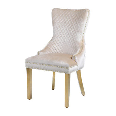 Victoria Velvet Lion Knocker Dining Chairs – Set of 2 (6 Colours Available)