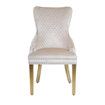 Victoria Velvet Lion Knocker Dining Chairs – Set of 2 (6 Colours Available)