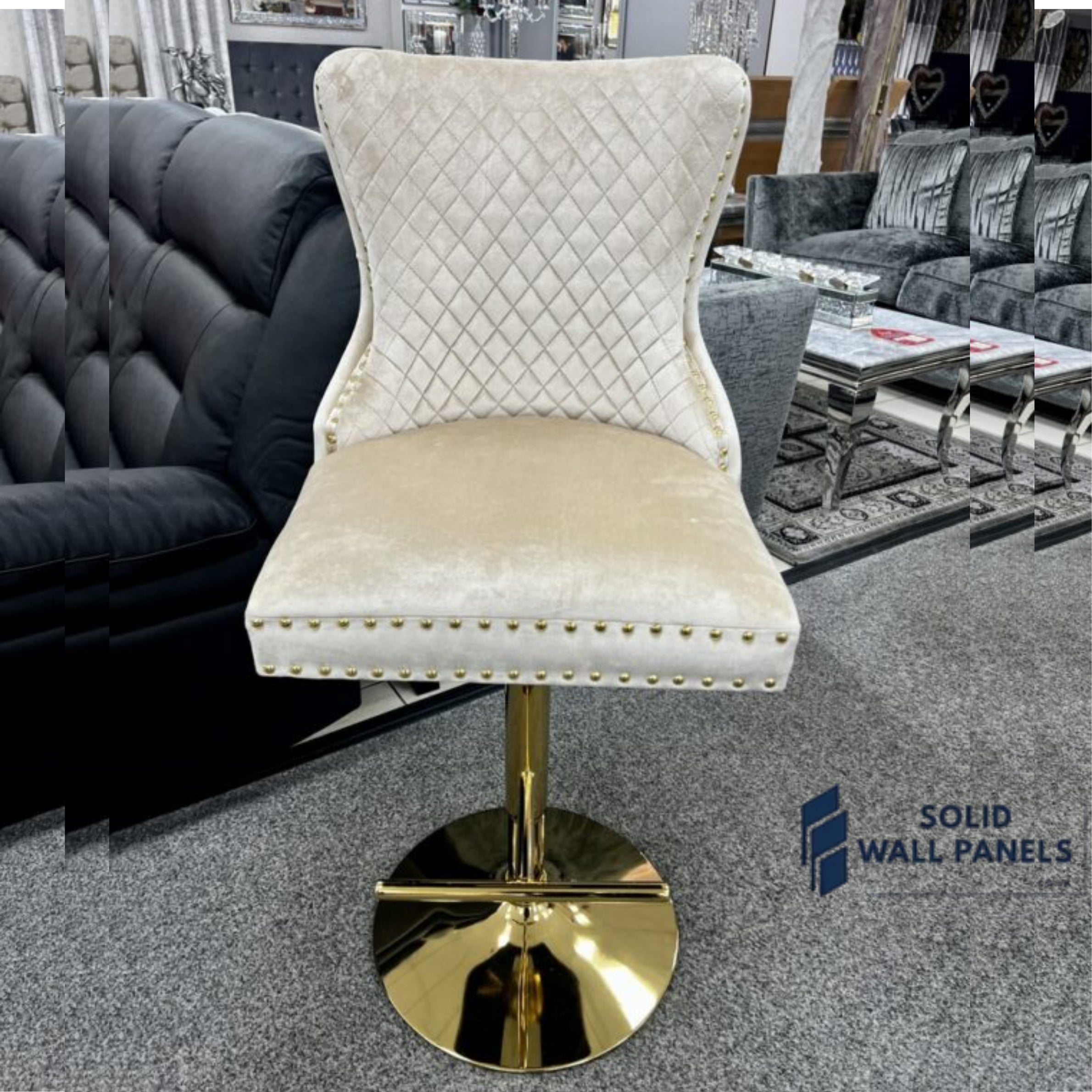 Premium Victoria Bar Stool Gold Lion Knocker – Luxury Modern Design