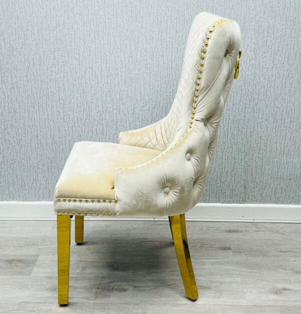 Victoria Velvet Ring Knocker Dining Chairs – Set of 2 | Available in 3 colours