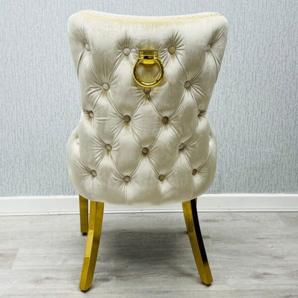 Victoria Velvet Ring Knocker Dining Chairs – Set of 2 | Available in 3 colours