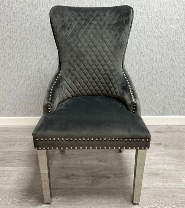 Victoria Velvet Ring Knocker Dining Chairs – Set of 2 | Available in 3 colours