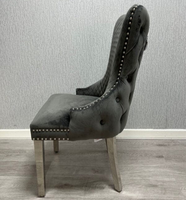 Victoria Velvet Ring Knocker Dining Chairs – Set of 2 | Available in 3 colours