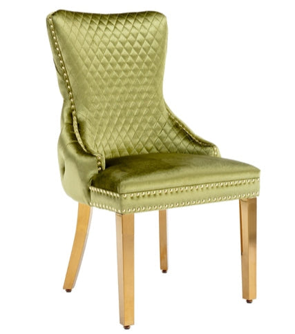 Victoria Velvet Lion Knocker Dining Chairs – Set of 2 (6 Colours Available)