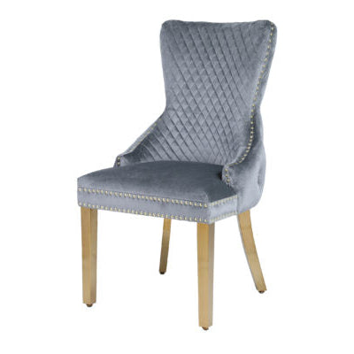 Victoria Velvet Lion Knocker Dining Chairs – Set of 2 (6 Colours Available)