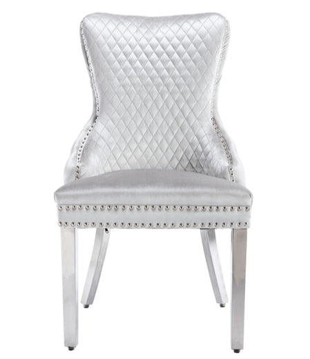 Victoria Velvet Lion Knocker Dining Chairs – Set of 2 (6 Colours Available)