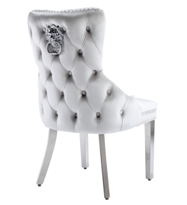 Victoria Velvet Lion Knocker Dining Chairs – Set of 2 (6 Colours Available)