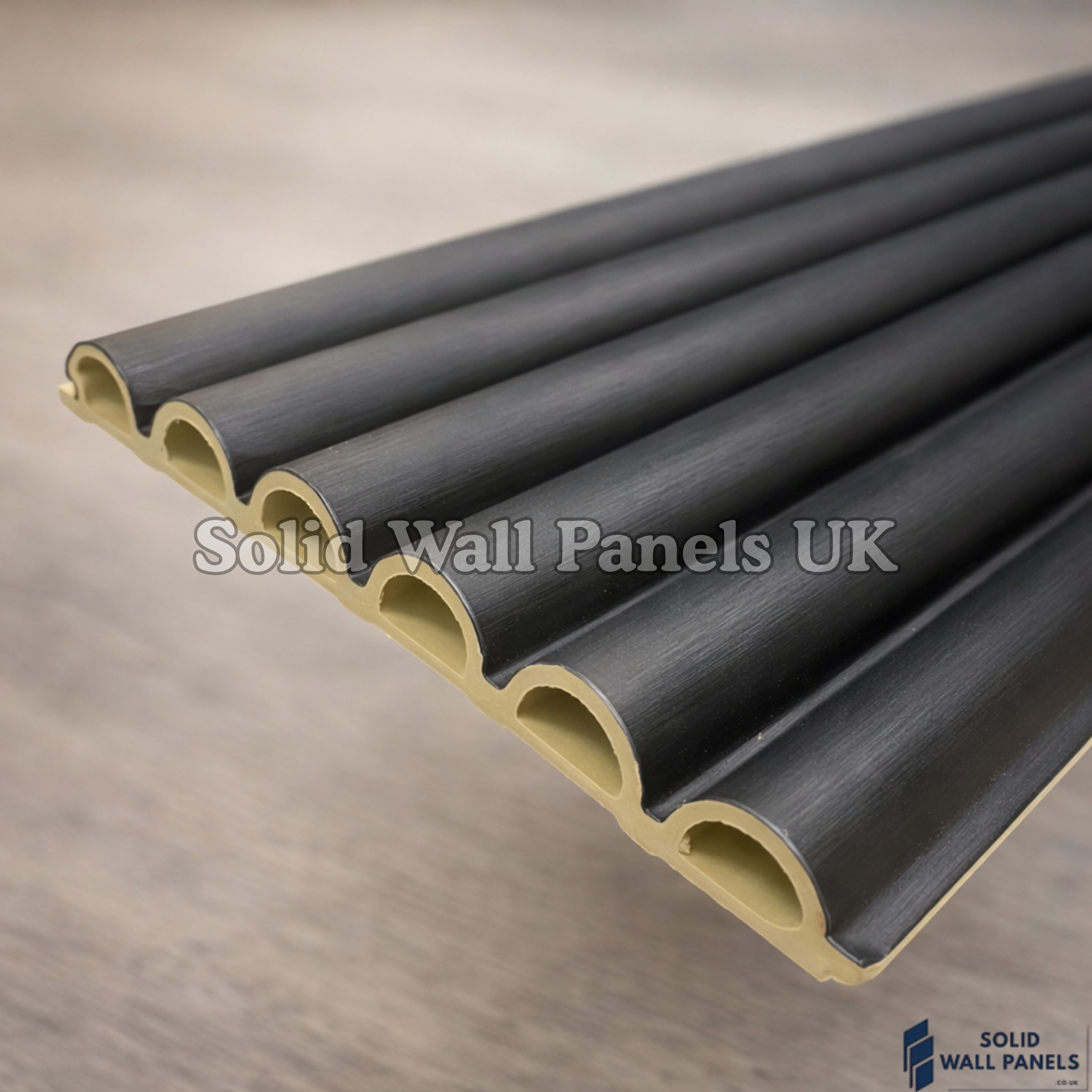WPC 3D FLUTED Wall Panels – Black | Premium Wood Effect Cladding | Solid Wall Panels UK