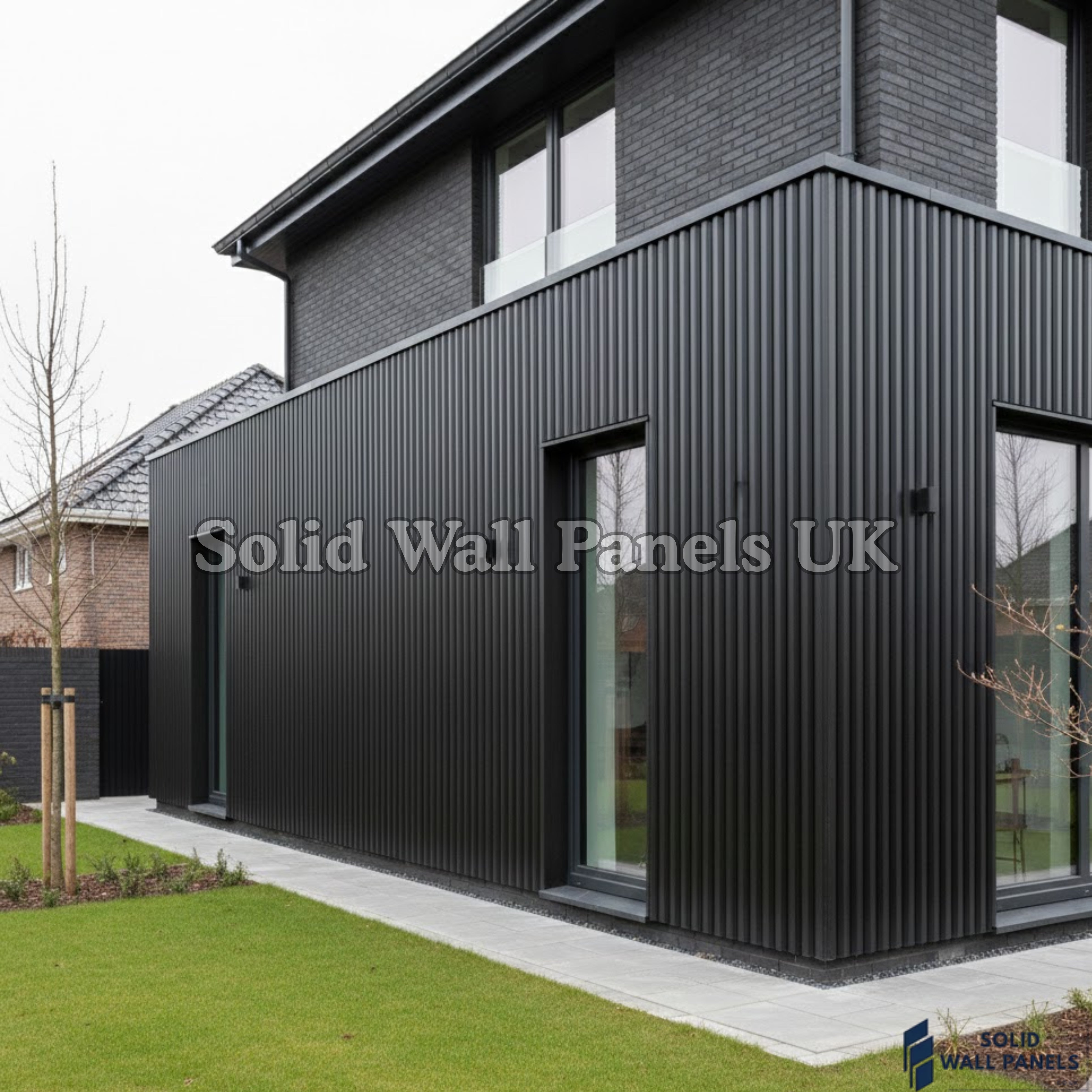 WPC 3D FLUTED Wall Panels – Black | Premium Wood Effect Cladding | Solid Wall Panels UK