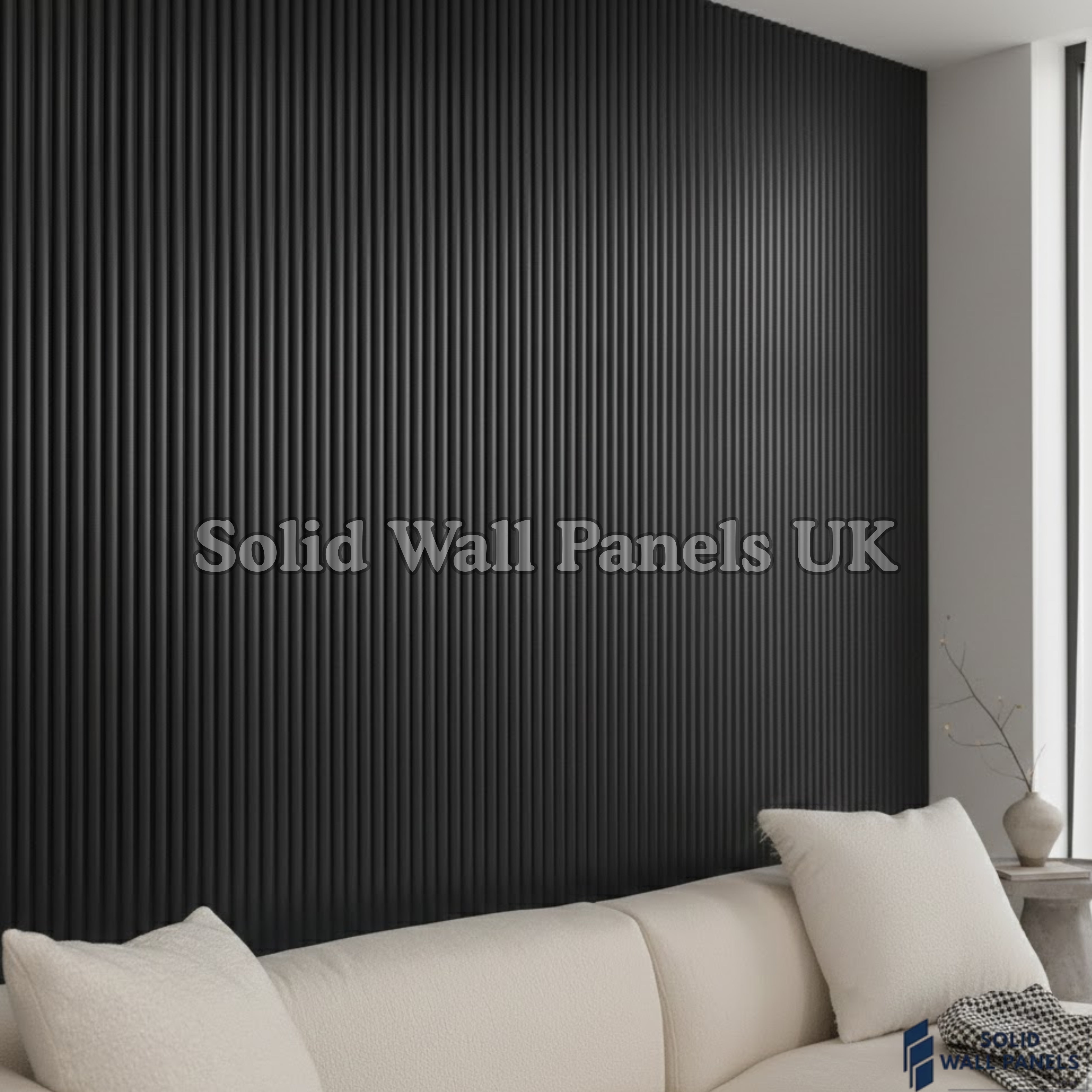 WPC 3D FLUTED Wall Panels – Black | Premium Wood Effect Cladding | Solid Wall Panels UK