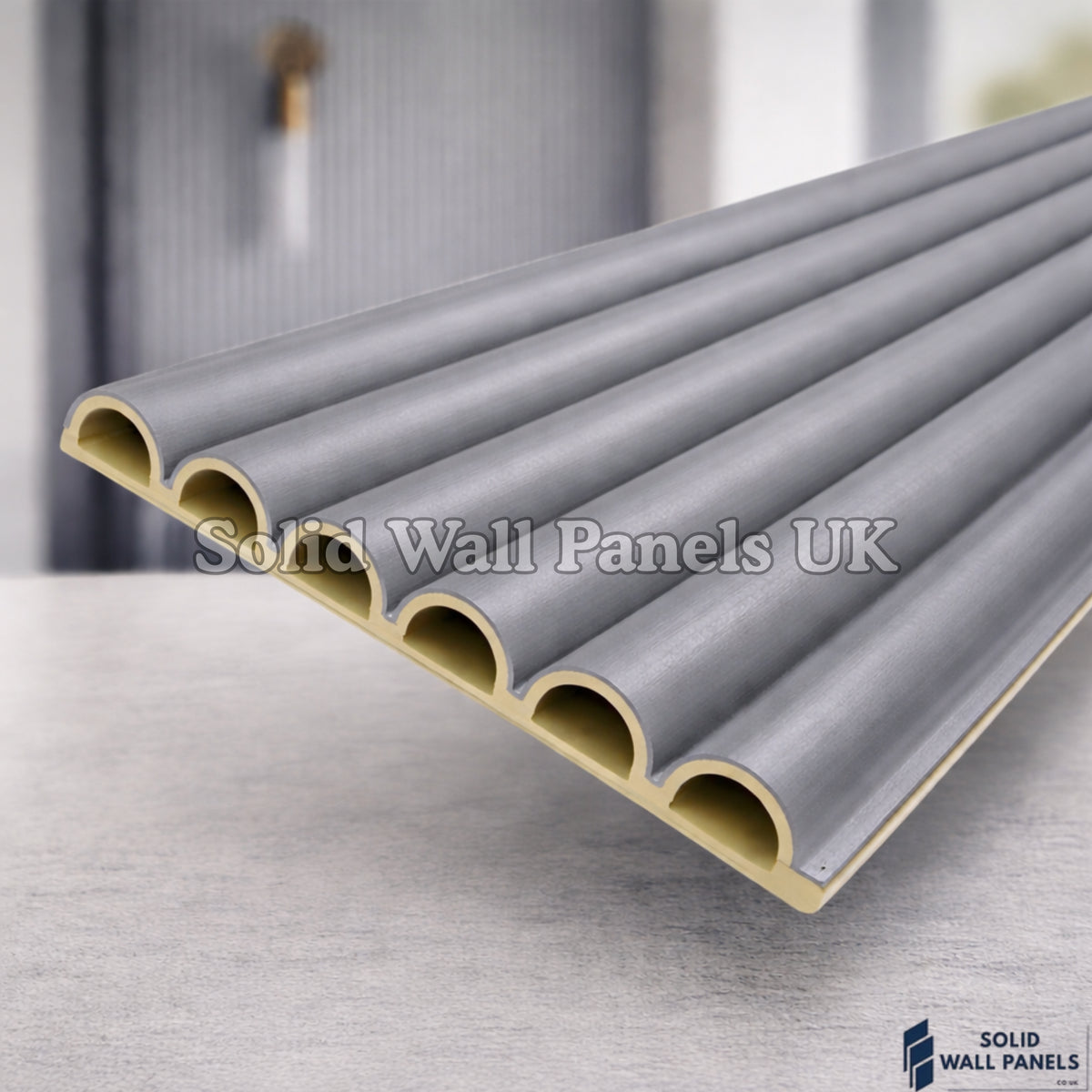 WPC 3D FLUTED Wall Panels – Matte Grey | Premium Wood Effect Cladding | Solid Wall Panels UK