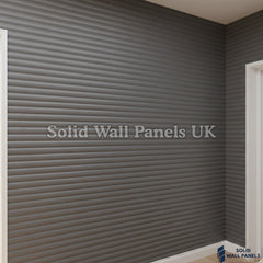 WPC 3D FLUTED Wall Panels – Matte Grey | Premium Wood Effect Cladding | Solid Wall Panels UK