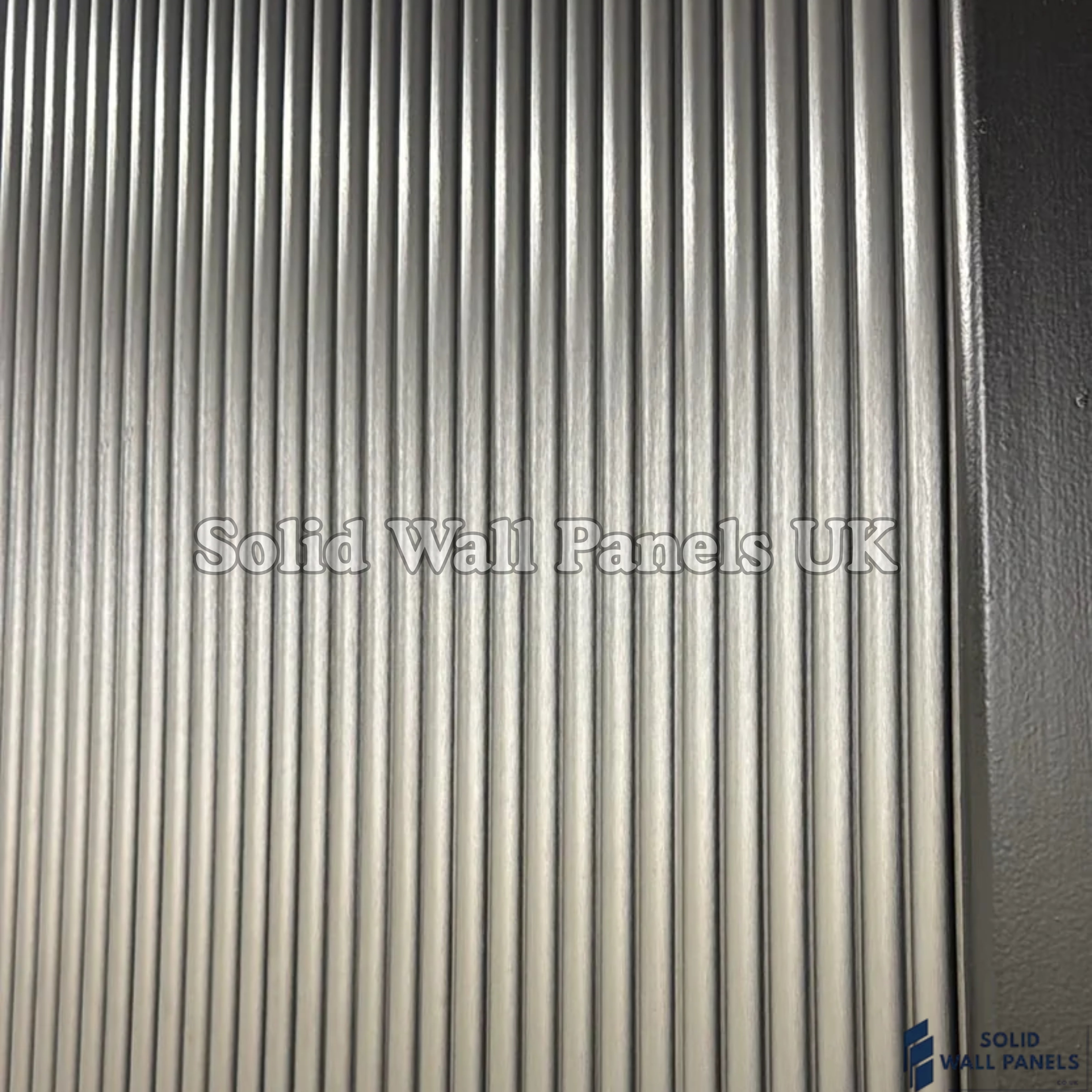 WPC 3D FLUTED Wall Panels – Silver Metallic | Premium Wood Effect Cladding | Solid Wall Panels UK