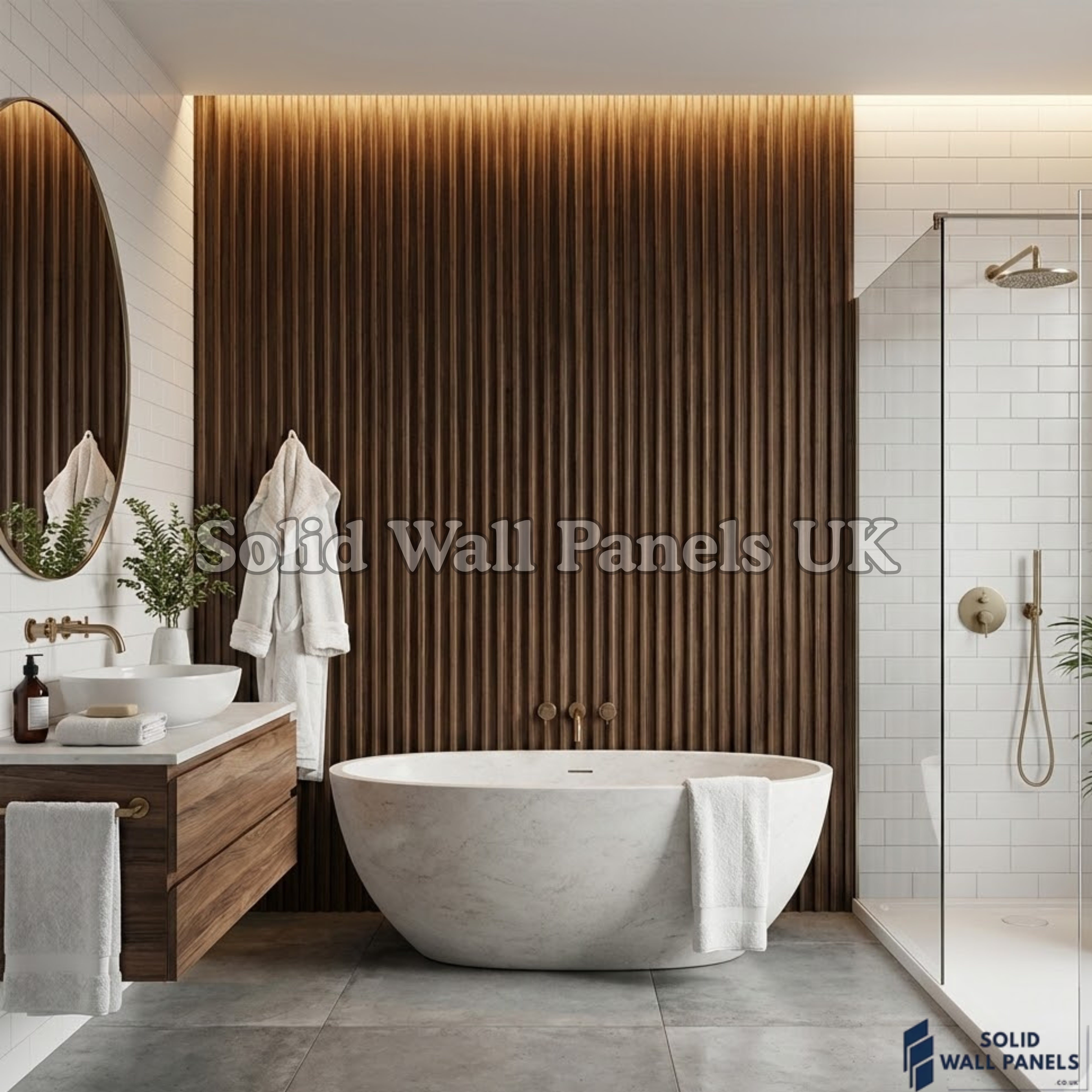 Walnut Wave Style WPC Wall Panels – Modern Wood Effect Wall Cladding | Solid Wall Panels UK