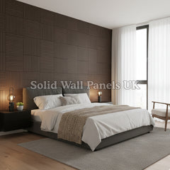 Square Acoustic Wood Wall Panels – Walnut | 12 Pieces 60x60cm | Solid Wall Panels UK