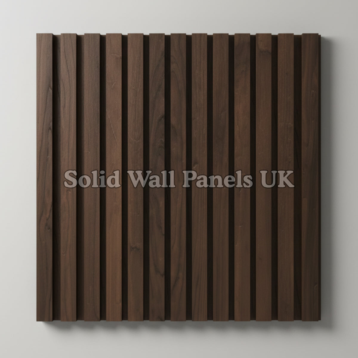 Square Acoustic Wood Wall Panels – Walnut | 12 Pieces 60x60cm | Solid Wall Panels UK