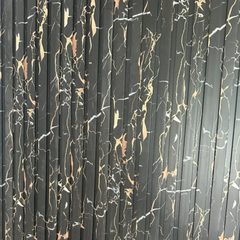 Waterproof Black & Gold Marble Slatted Wall Panels  – Fast UK Delivery