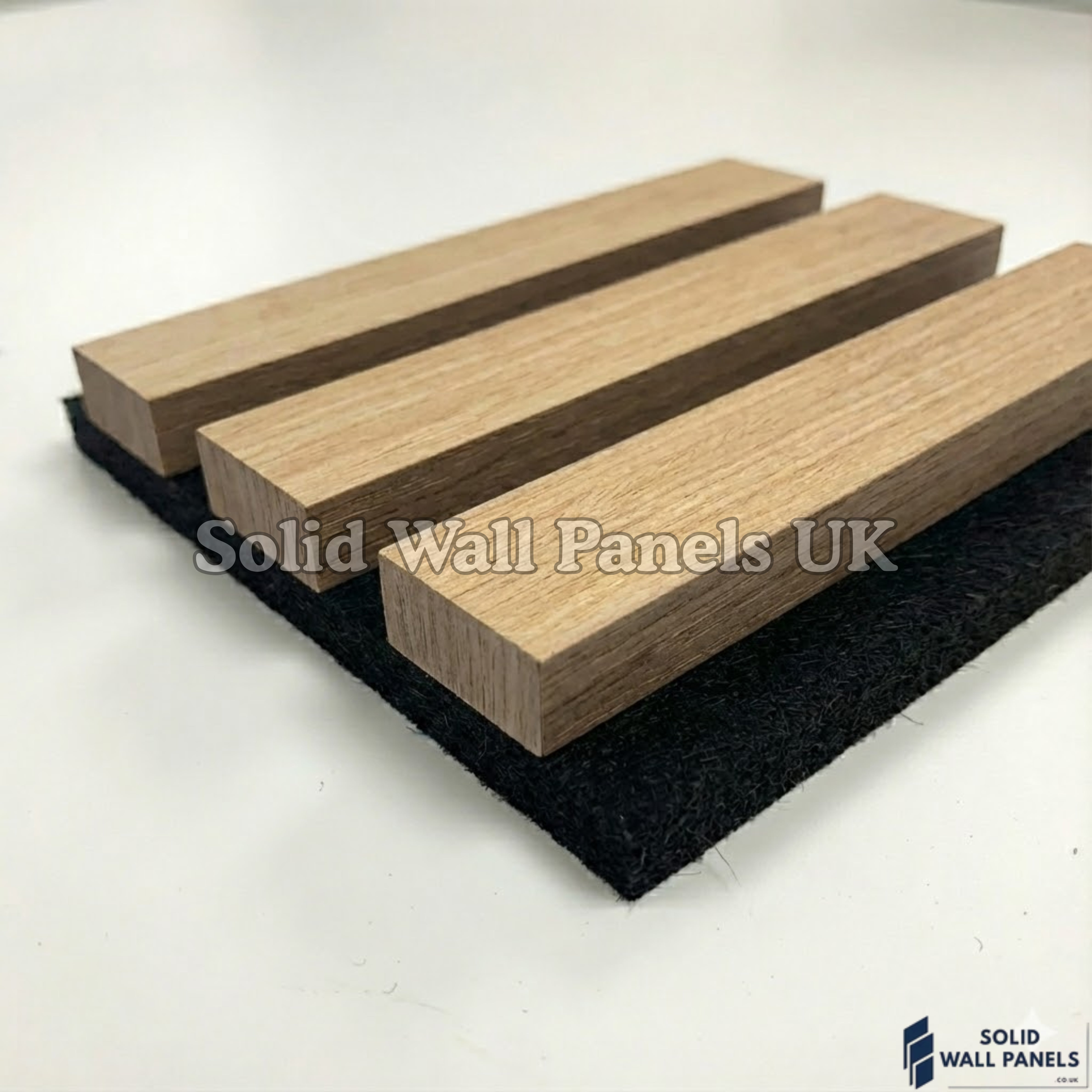 Real Wood Acoustic Slatted Wall Panels –  White Oak (60×240 cm) | Solid Wall Panels UK