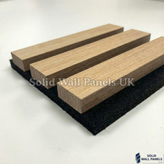 Real Wood Acoustic Slatted Wall Panels –  White Oak (60×240 cm) | Solid Wall Panels UK