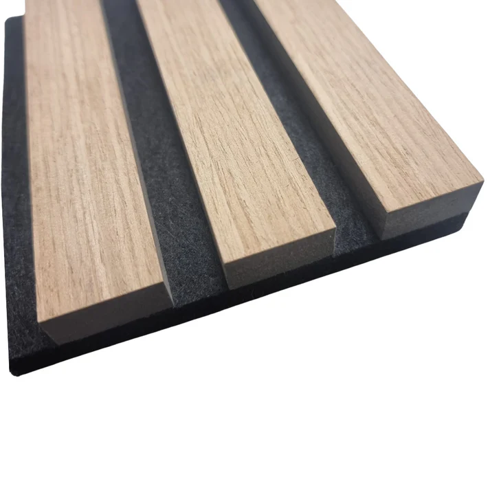 Real Wood Acoustic Slatted Wall Panels –  White Oak (60×240 cm) | Fast UK Delivery