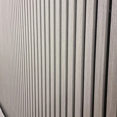 Real Wood Acoustic Slatted Wall Panels –  Ash Gray (60×240 cm) | Fast UK Delivery