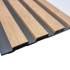 Waterproof Light Oak Slatted Wall Panels – WPC Wood Effect | Fast UK Delivery