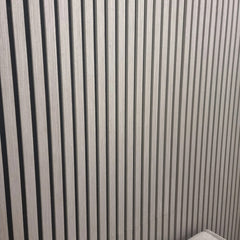 Real Wood Acoustic Slatted Wall Panels –  Ash Gray (60×240 cm) | Fast UK Delivery
