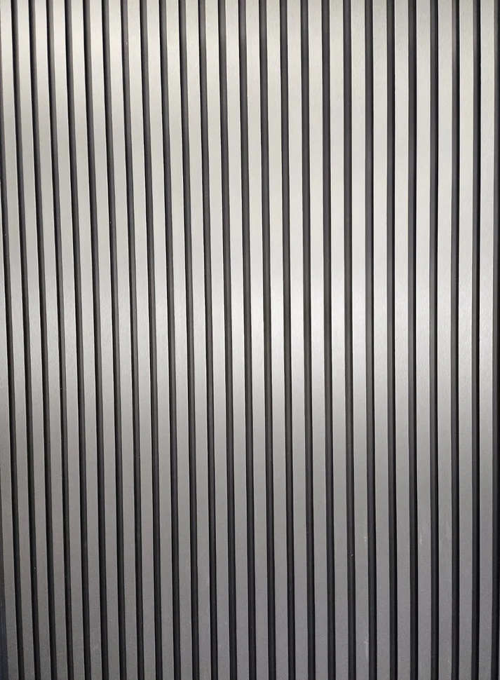 Waterproof Silver/Black Slatted Wall Panels – WPC Wood Effect | Fast UK Delivery